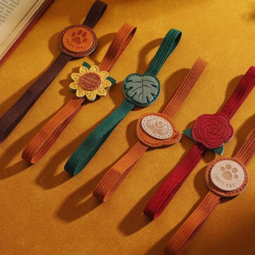 Vintage Collectible Books - Vintage Lesezeichen aus Leder mit Gummiband,