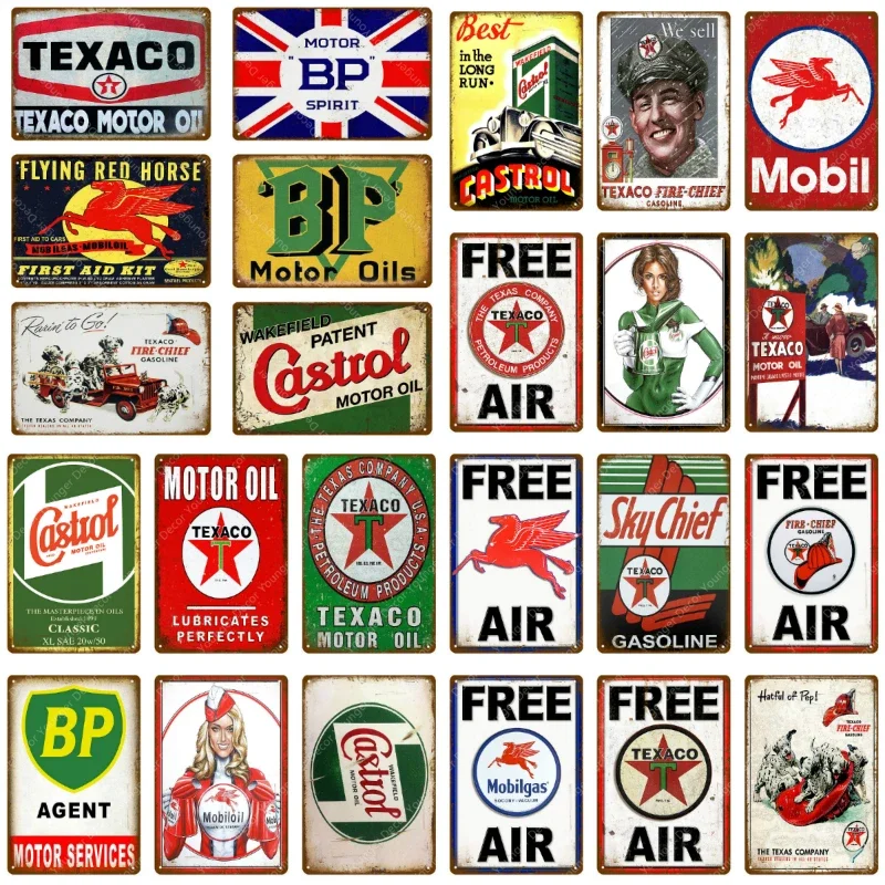 Vintage Collectible Plates - Vintage Texaco Motorölzeichen Sky Chief Castrol