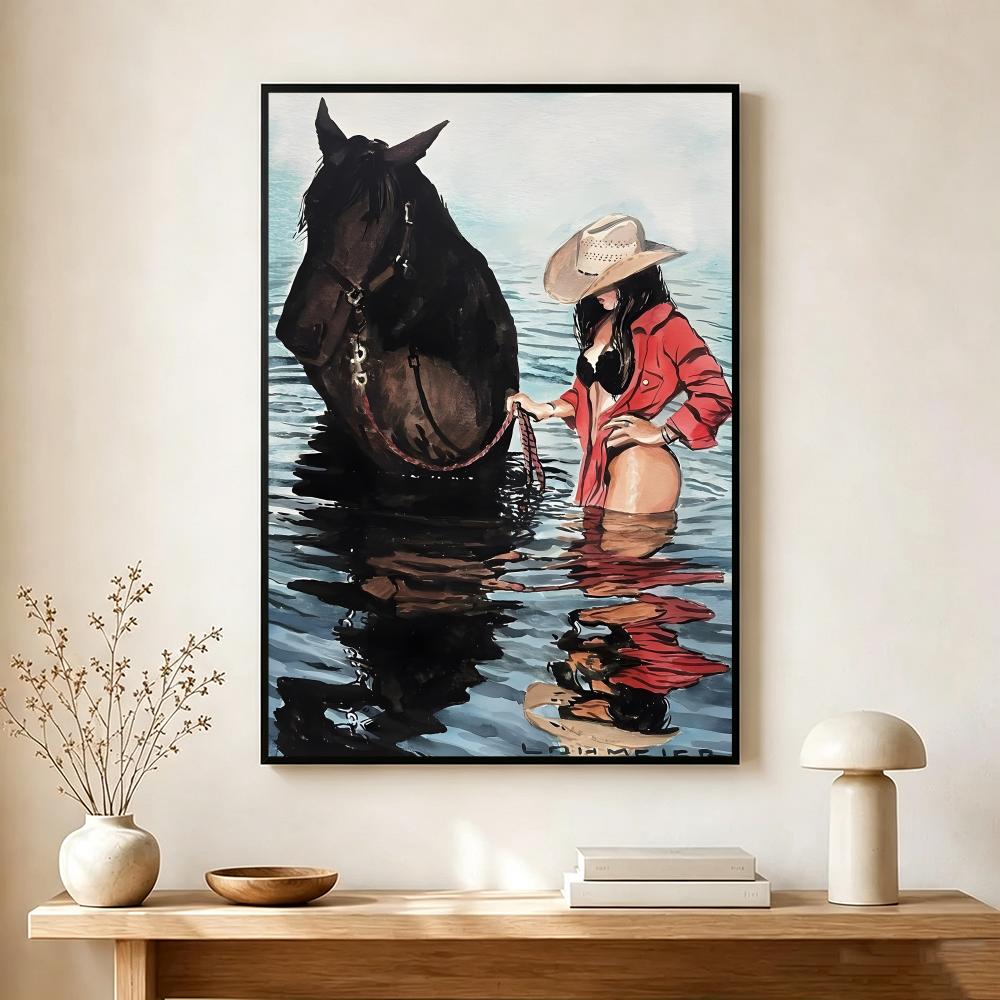 Vintage-Cowgirl-Themenposter,  – Vintage Collectible Posters Bewertung und Preis