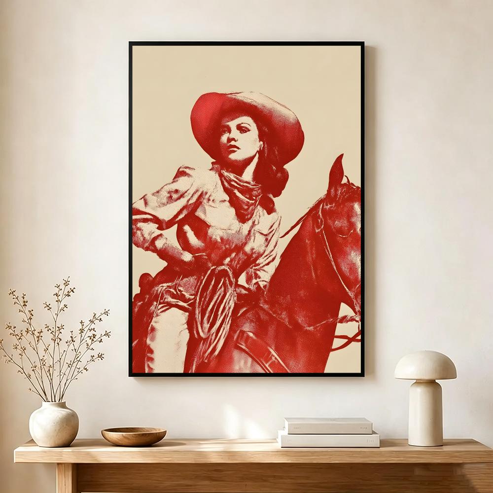 Vintage-Cowgirl-Themenposter,  – Vintage Collectible Posters Bewertung und Preis