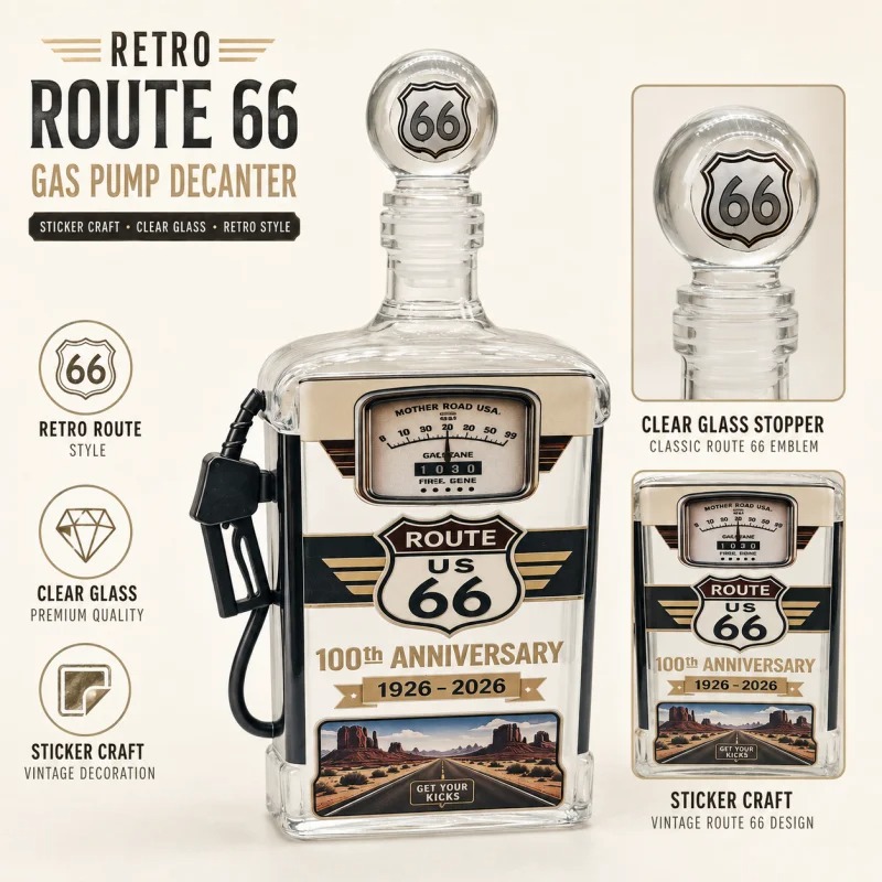 US Route 66 Glas-Whiskeykaraff – Vintage Collectible Liquor Bottles Bewertung und Preis
